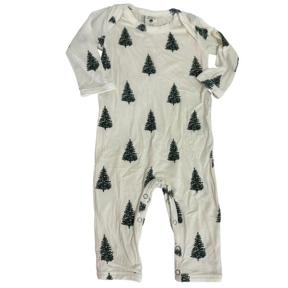 Kate Quinn Christmas Pine Tree Long Sleeve Lap Neck Jumpsuit Size 3-6 Months Bam - Picture 1 of 2